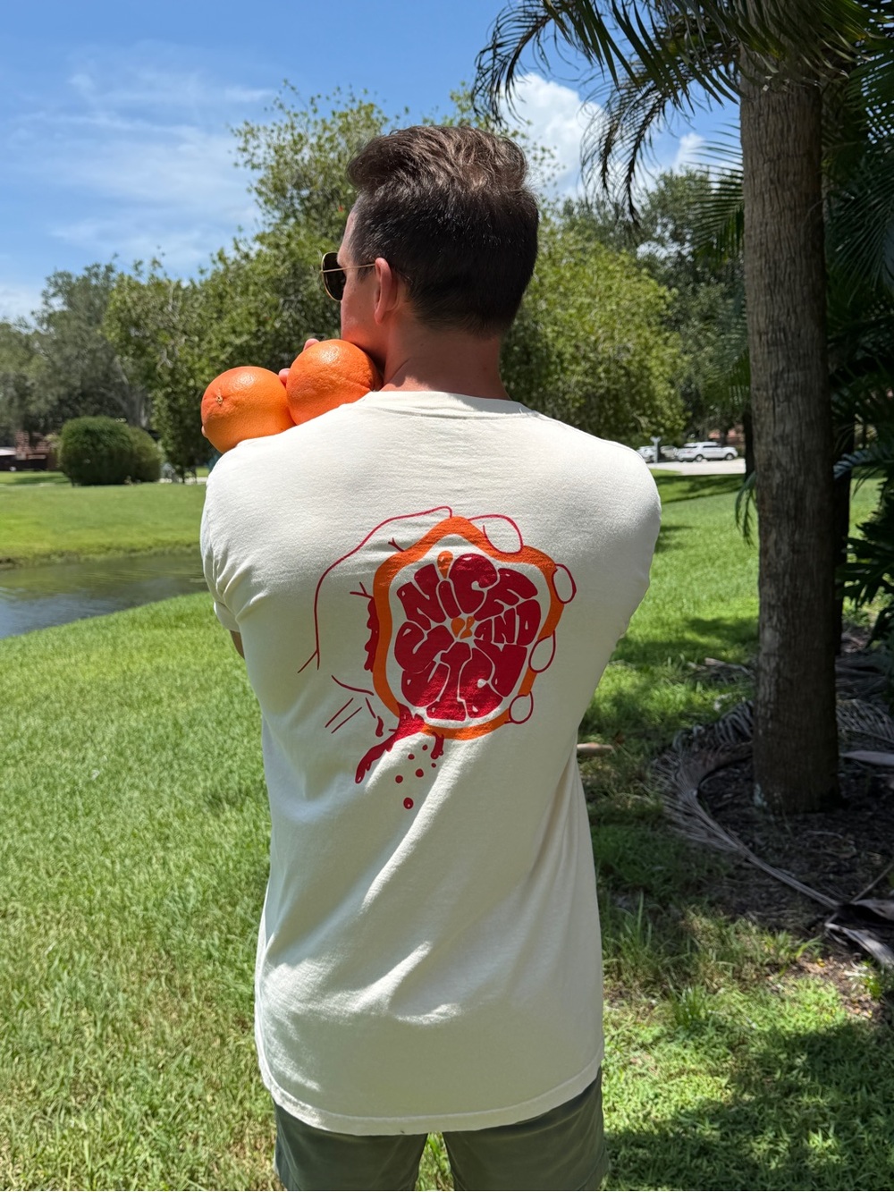 Nice and Juicy - Alopex Goods Tee - Ivory/Grapefruit - Picture 6 of 6